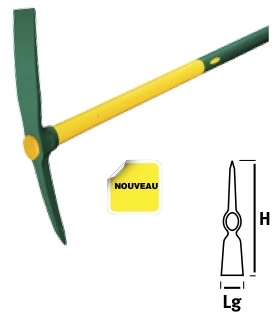 Pioche Duopro douille ovale 2,3 kg - manche Novamax