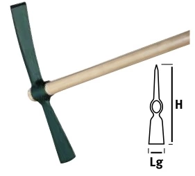 Pioche-hache, douille ronde 2 kg - sans manche