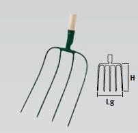 Fourche à charger 4 dents - manche bois certifié PEFC 100%