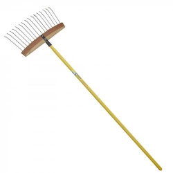 Balai à feuilles et gazon bois/acier – Manche fibre 1,50 m