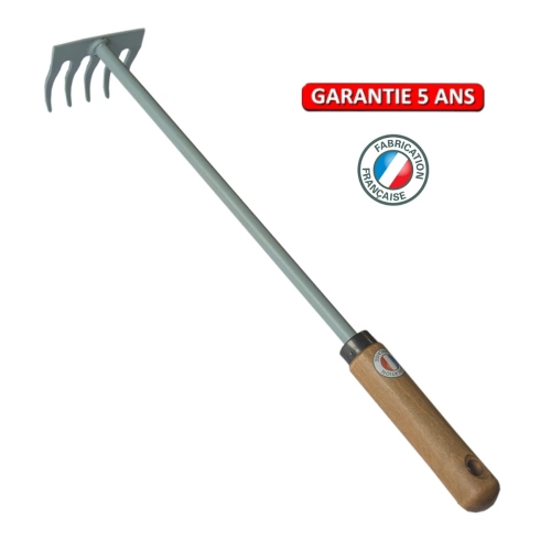 Râteau à fleurs 5 dents – manche extra-long bois PEFC – outil de jardin