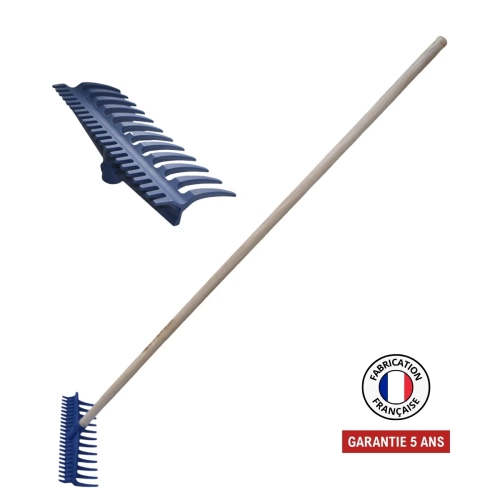 Râteau réversible 12/22 dents nylon renforcé fibre de verre – manche 150 cm PEFC